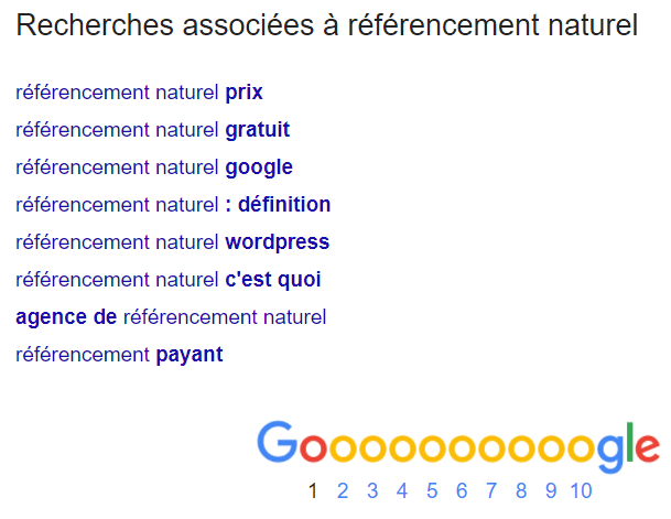 recherches associes google