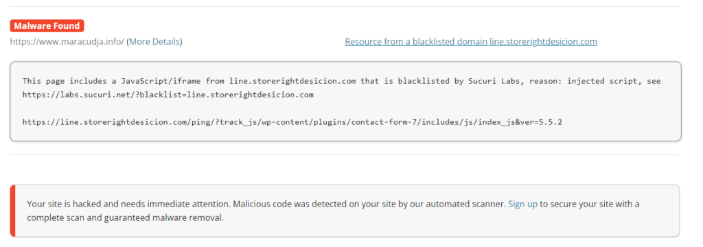 site pirate par injection code malicieux