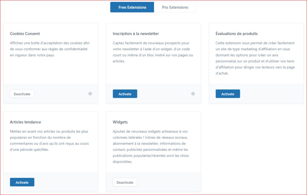 blocksy extensions gratuites