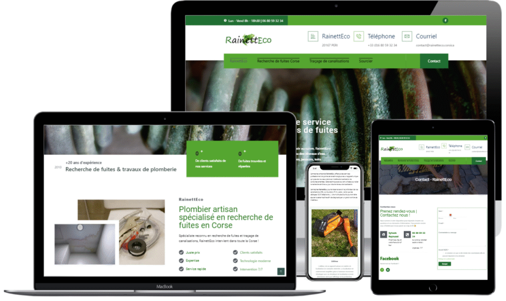 site vitrine plombier corse