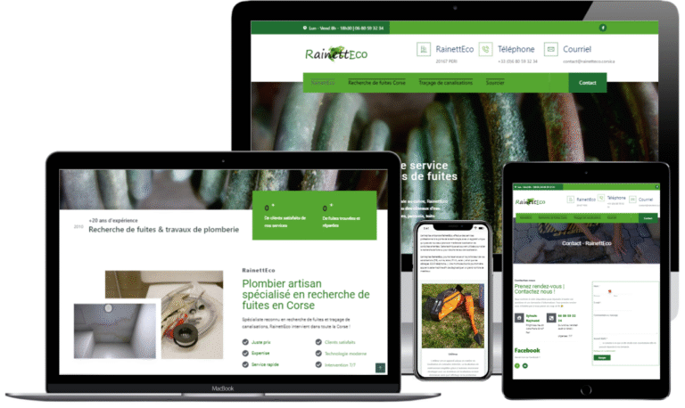 site vitrine plombier corse