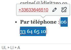 numéro tel cliquable